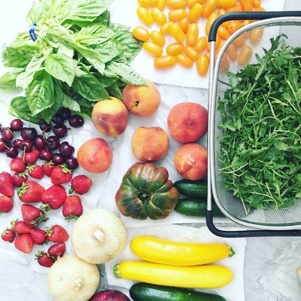 Collection of fruits and vegetables that help relieve pain