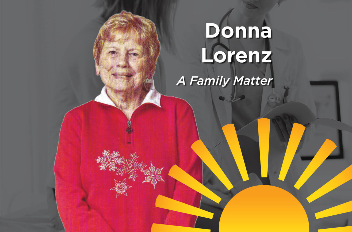 Donna Lorenz next to sun icon and blog title