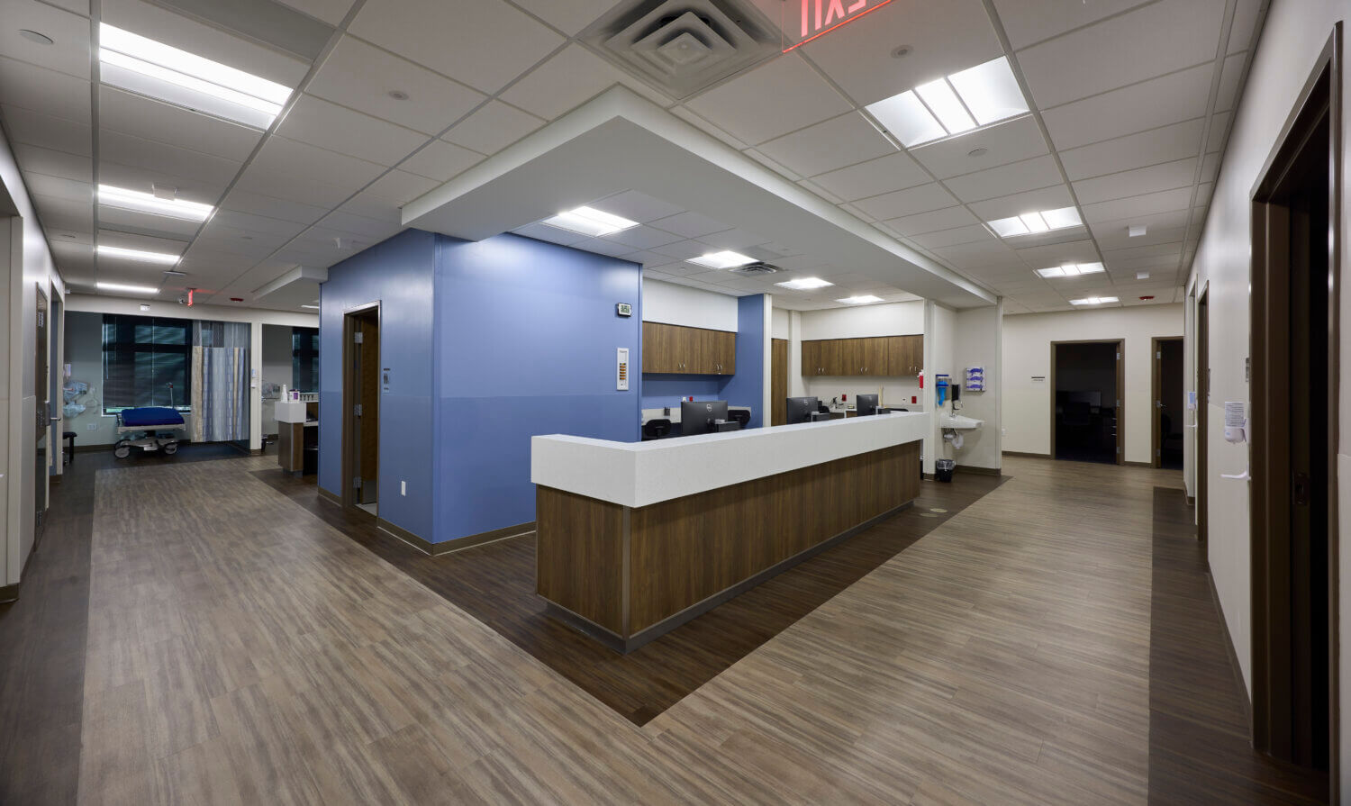 Angled shot of the main nurse station at Twin Cities Surgery Center in Maplewood, MN